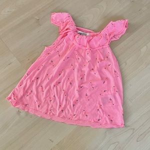 Flamingo Hot Pink Sleeveless Top Shirt H&M Ruffles 2-4Y